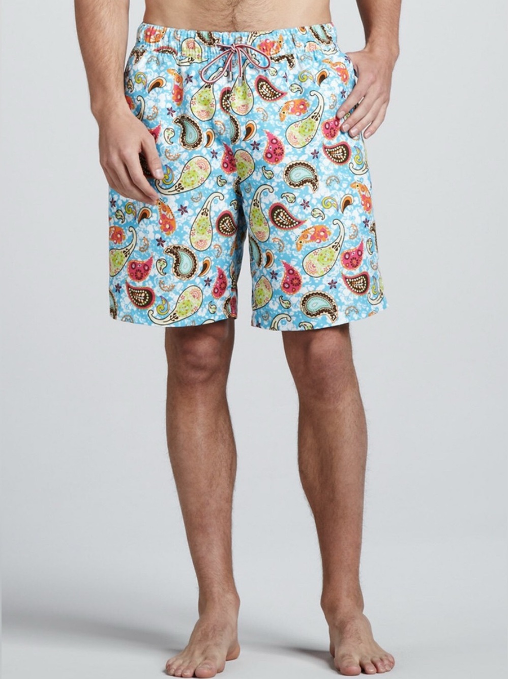 Peter Millar Men's Size Large  Multicolor Amalfi Paisley Mesh Lined Swim Trunks